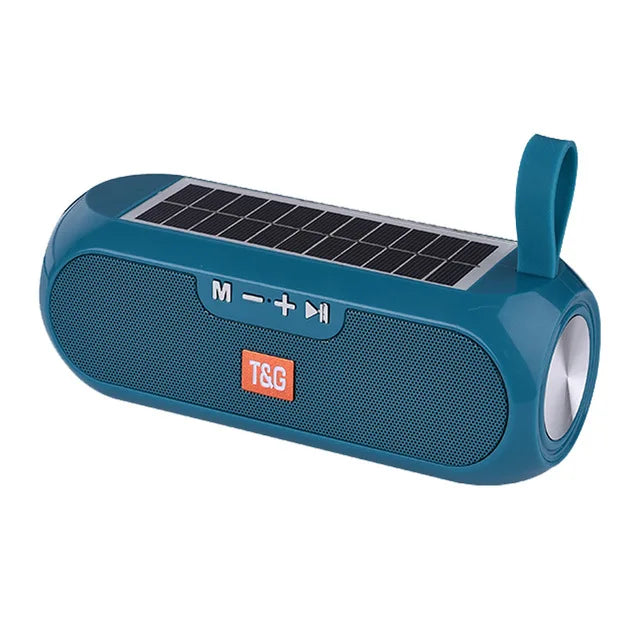 Mini Blue Wireless Speakers Music Sound Player Bluetooth Speaker Solar Charger Speaker