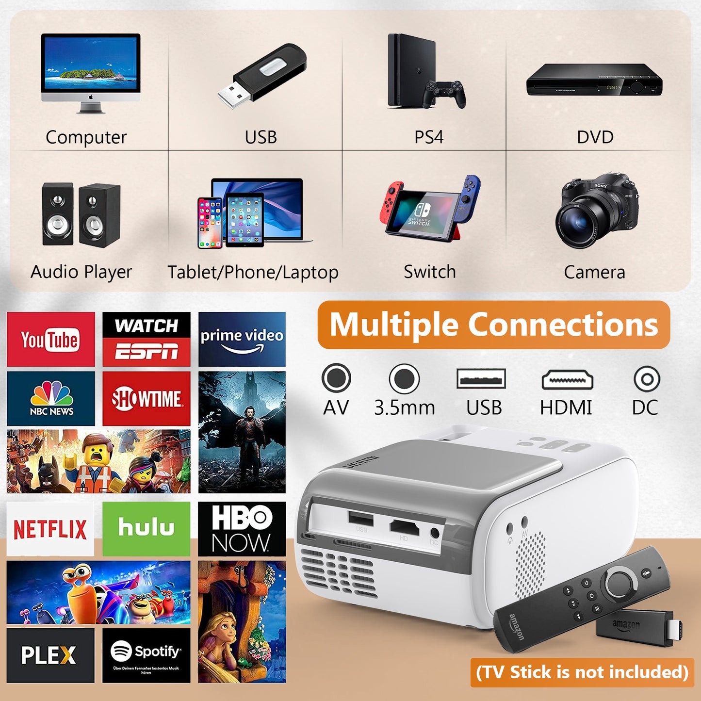 Home Theater Projectors for Sale Laser Cube Projector LED LCD Headlight Proyector